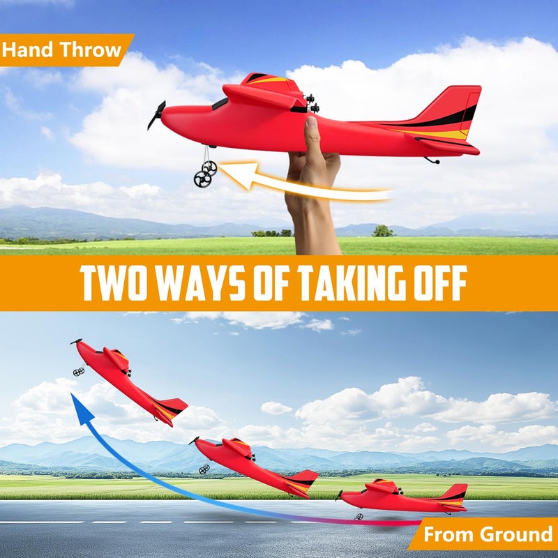 HAWK'S WORK 2 Channel RC Airplane, Ready to Fly, 2.4GHz Remote Control Plane, Easy to Fly Glider for Kids & Beginners (Blue) - Image 3